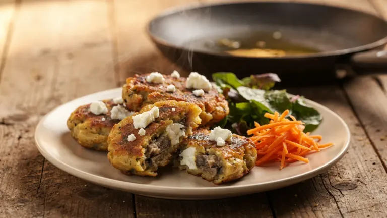 Galettes de sardines en boîte : une recette à la feta et à l’œuf, cuite à la poêle