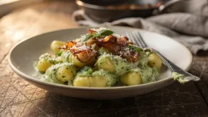 Gnocchis à la crème de courgette et aux lardons : une recette au parmesan et au basilic