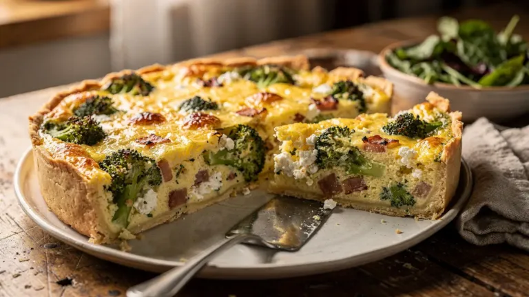 Quiche sans pâte : une recette au brocoli, à la pancetta et au cottage cheese