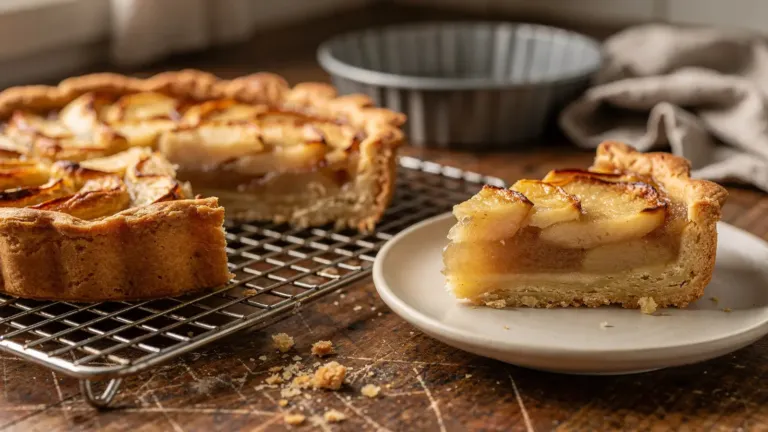 Tarte aux pommes : une couche sur la pâte crue absorbe le jus des fruits et évite un fond mou Tarte aux pommes : une couche sur la pâte crue absorbe le jus des fruits et évite un fond mou