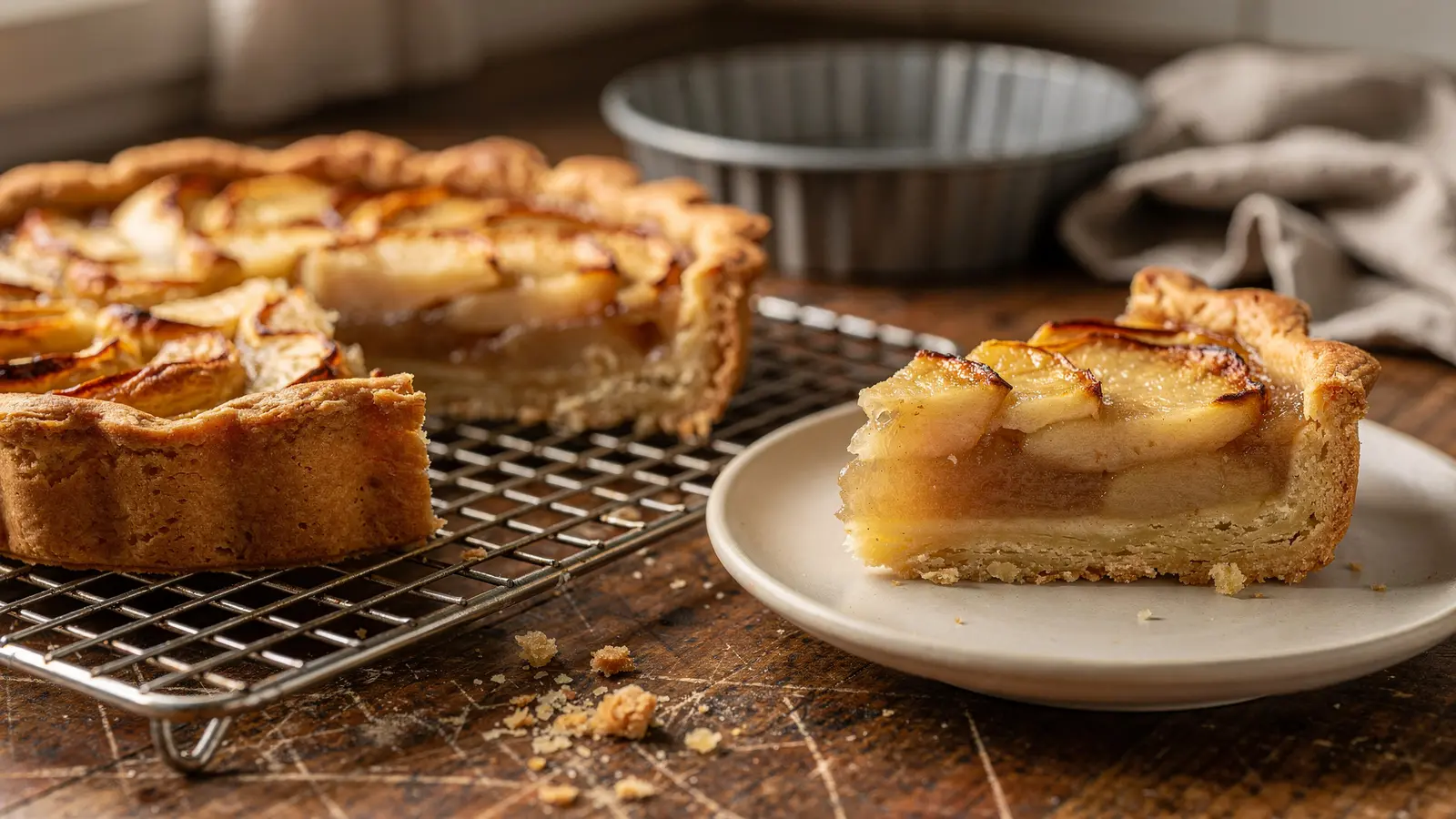 Tarte aux pommes : une couche sur la pâte crue absorbe le jus des fruits et évite un fond mou